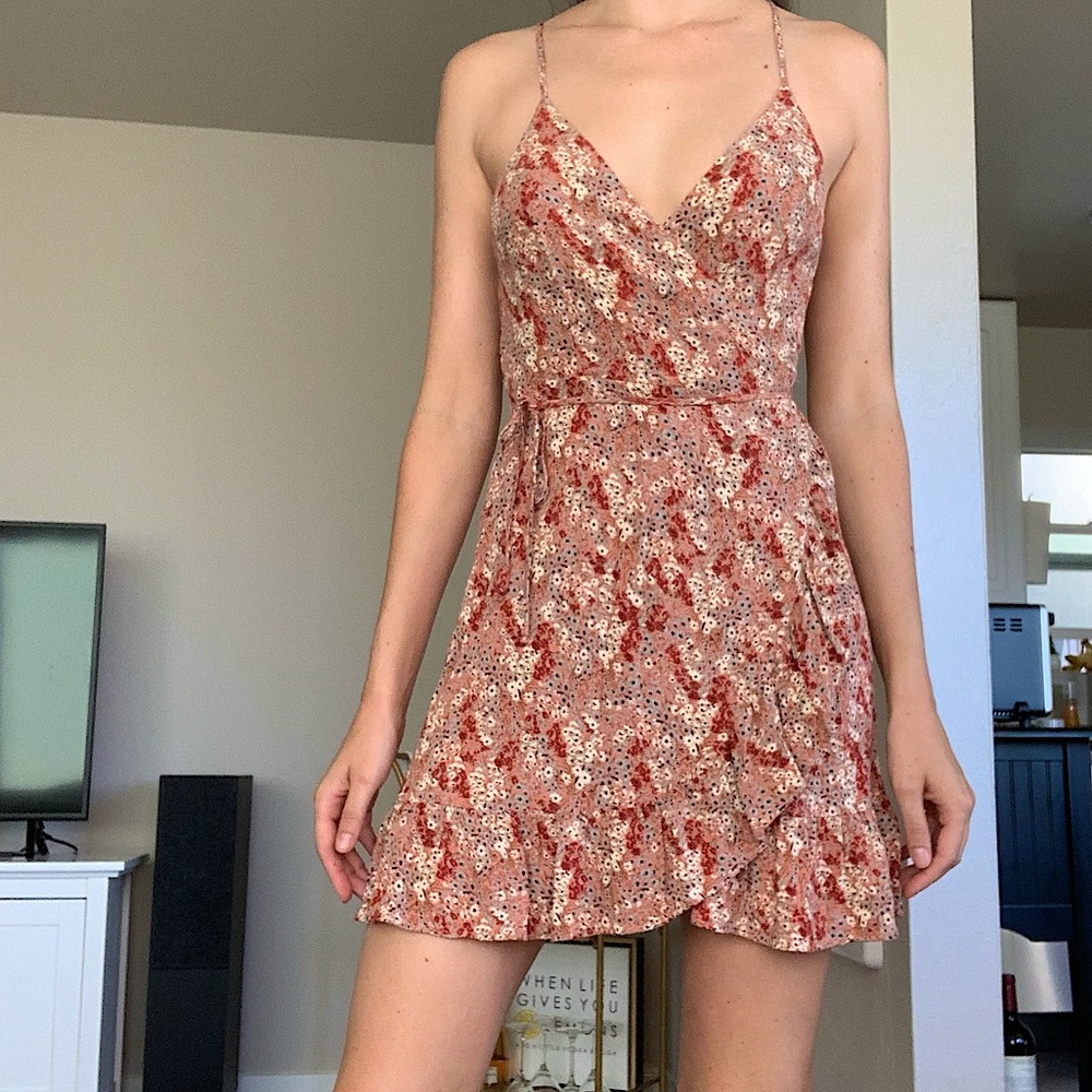 NWOT Free People Floral Wrap Dress - S